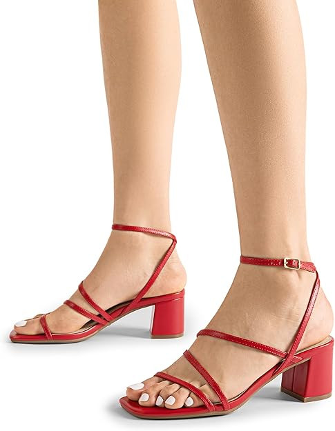 DREAM PAIRS Womens Block Heels 2 inch Strappy Square Toe Dressy Chunky Low Heeled Sandals for Par... | Amazon (US)