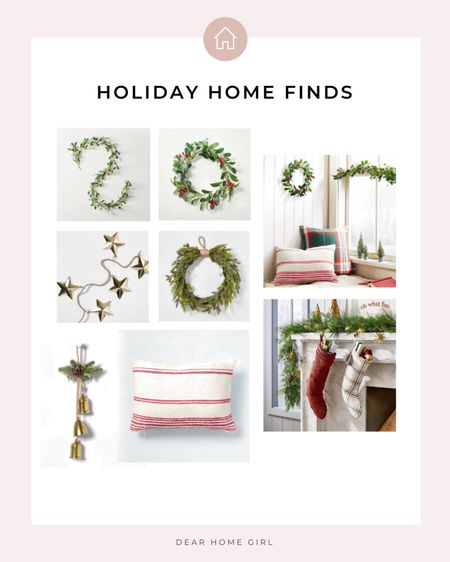 Get your house ready for the holidays with these simple yet beautiful finds!  garland, wreaths, bell garland, ornaments, bells, mistletoe, Christmas pillows, Christmas stockings, stockings, target Christmas, target finds, target deals, dollar spot, studio mcgee, mcgee & co, hearth and hand

#LTKSeasonal #LTKunder50 #LTKHoliday