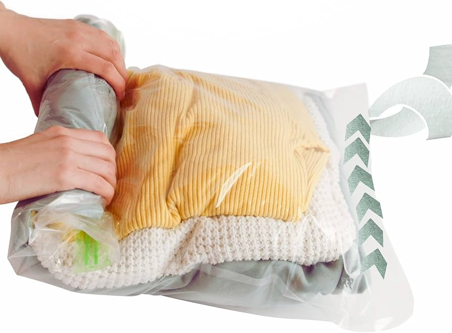 12 Space Saver Storage Bags for Clothes for Travel - Compression, no Vacuum Sacks - Luggage Acces... | Amazon (US)