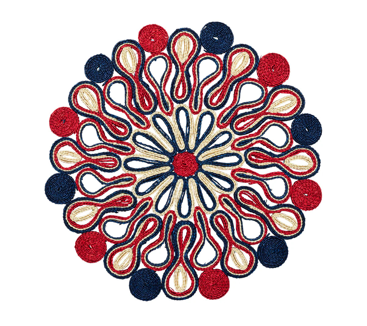 Marisol Placemat in Red, White & Blue , Set of 4 | Over The Moon