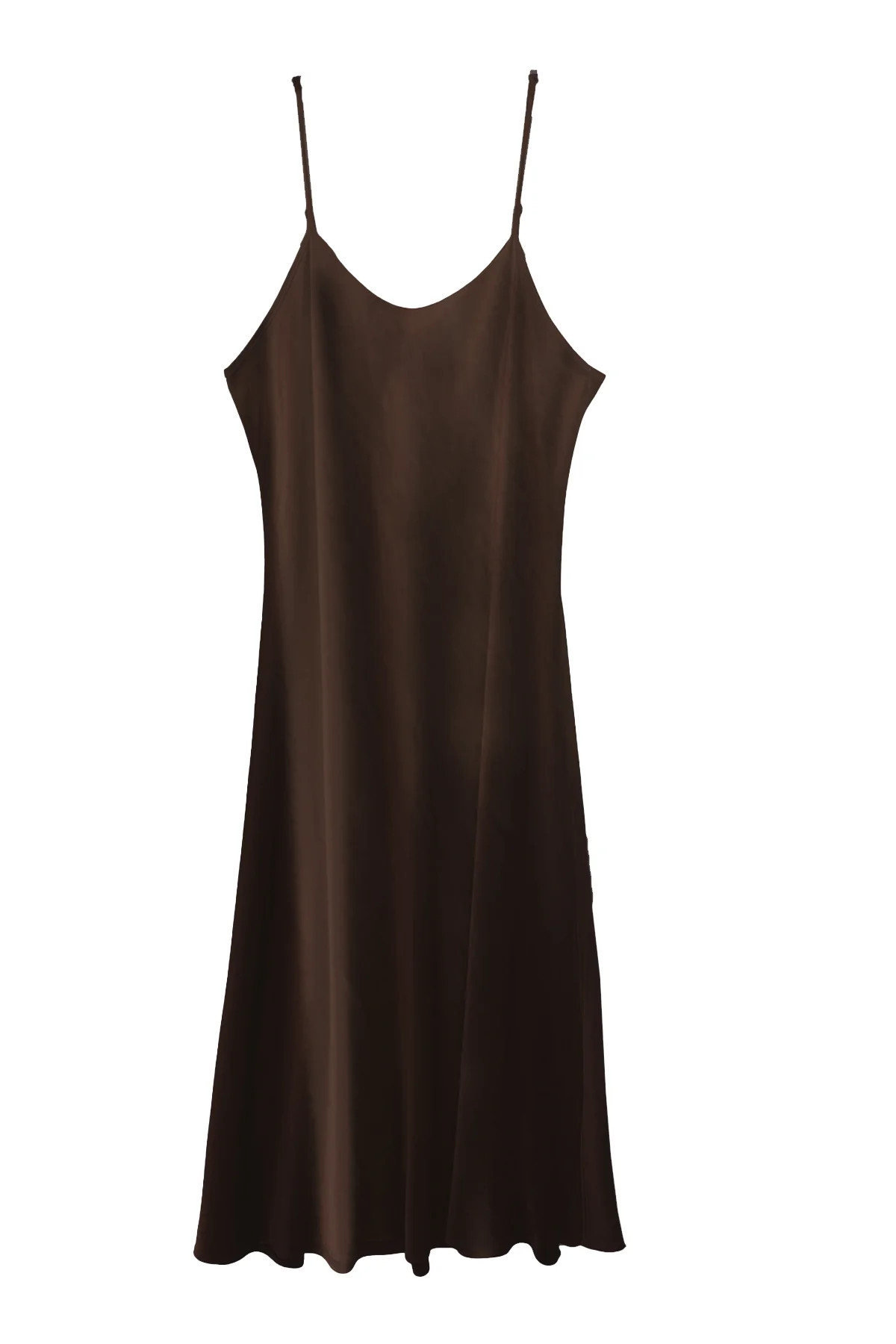 Leah Easy Satin Maxi Slip Dress - Chocolate | BAACAL Limited, LLC