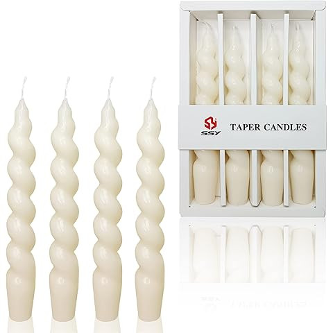 Zhengmy 4 Pcs Spiral Taper Candle Twisted Long Wax Dinner Candlestick for Valentines Halloween Ch... | Amazon (US)