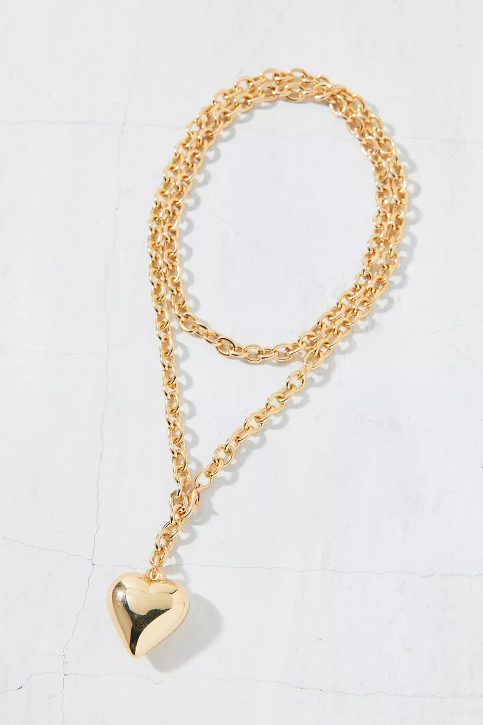 Puffy Heart Pendant Wrap Necklace | Urban Outfitters (US and RoW)