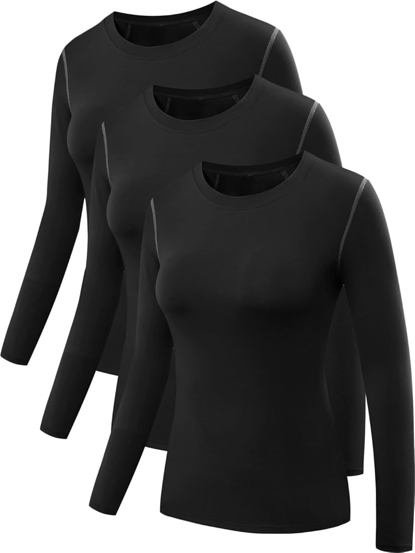 NELEUS Women's 3 Pack Athletic Compression Long Sleeve T Shirt Dry Fit | Amazon (US)