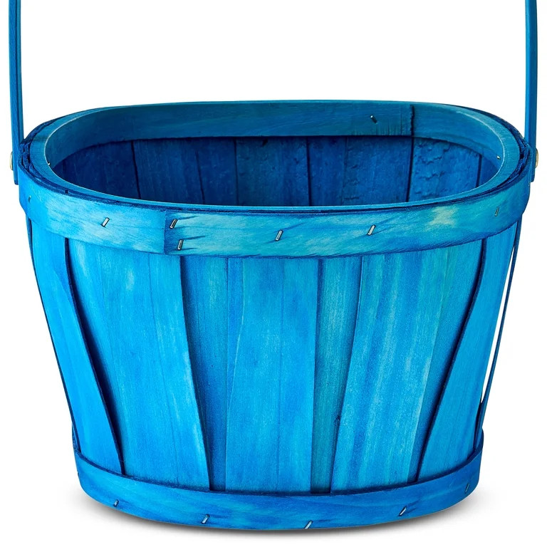 Oval Woodchip Basket, Blue, 12" x 6", Easter by Way To Celebrate | Walmart (US)