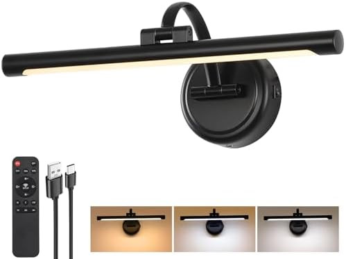 Rechargeable Picture Light for Wall, Cordless Art Lights Battery Operated, Dimmable Wall Light wi... | Amazon (US)