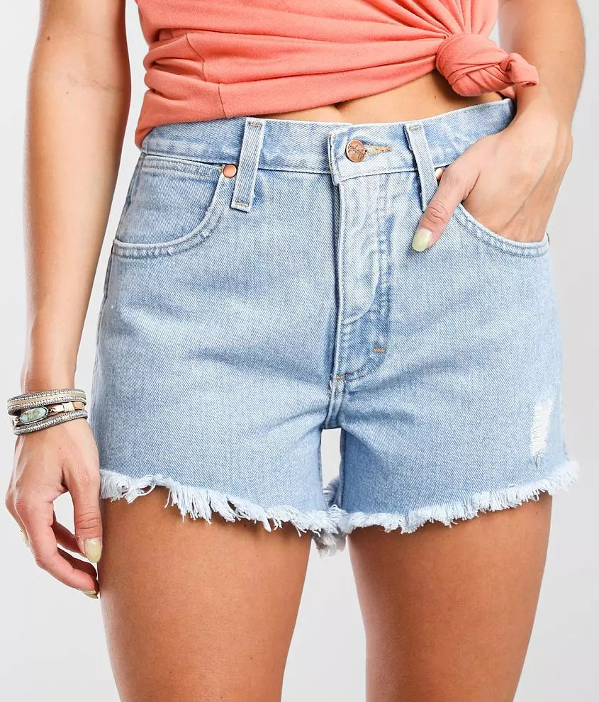 Reworked Cut-Off Denim Short | Buckle