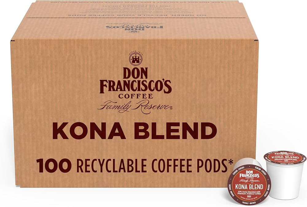 Don Francisco's Kona Blend Medium Roast Coffee Pods: 100 Count K-Cup Compatible, 10% Kona, Single... | Amazon (US)