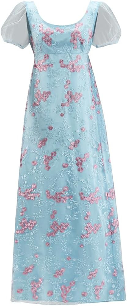 MyheroCos Penelope Featherington Cosplay Costume Women Regency Dress High Waistline Tea Party Gow... | Amazon (US)