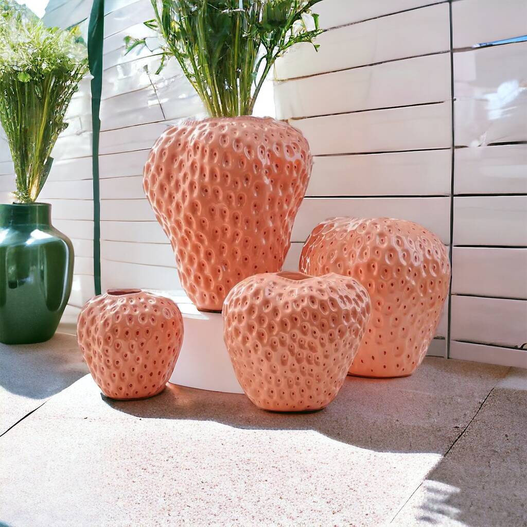 Pink Strawberry Vase | Not On The High Street
