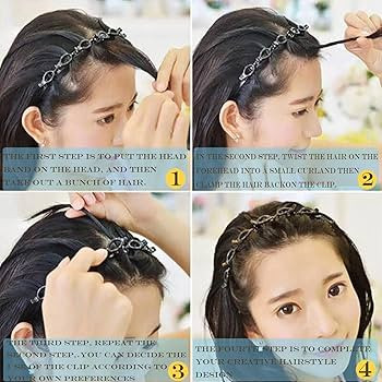 JASSINS 2 Pcs Bangs Hairstyle Hairpin Headband, Professional Weave Bangs Clip, Toothed Headband B... | Amazon (US)