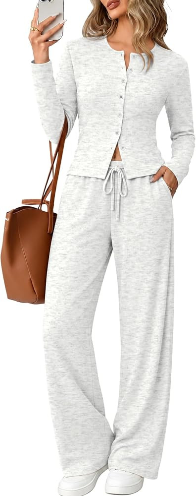 Sampeel Two Piece Lounge Sets for Women 2 Piece Travel Airport Outfits 2026 Matching Sets Women C... | Amazon (US)
