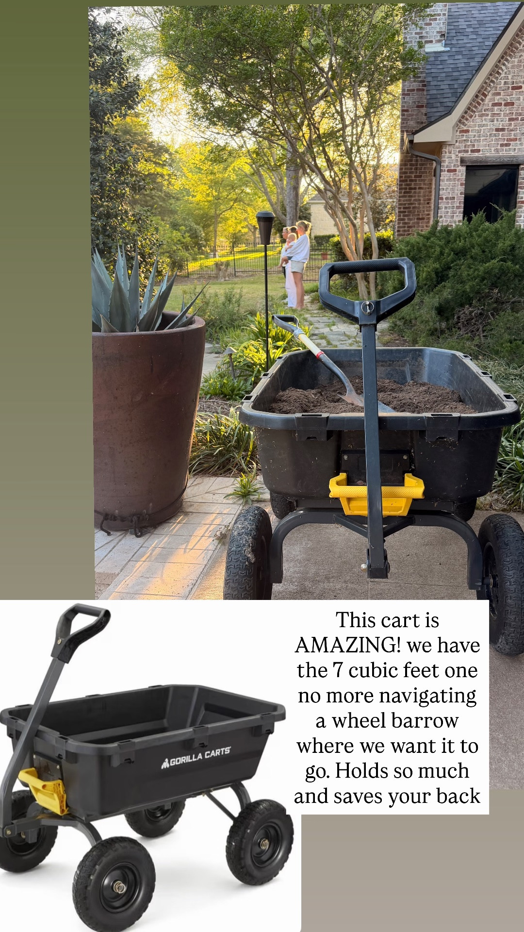 Saves your back, holds so much, pulls over a yard very easily 

Great wheel barrow replacement!! 

2 sizes. We have the large 7 cubic feet one. 

Yard work, spring lawn refresh 

#LTKdayinmylife #LTKSeasonal #LTKOver40