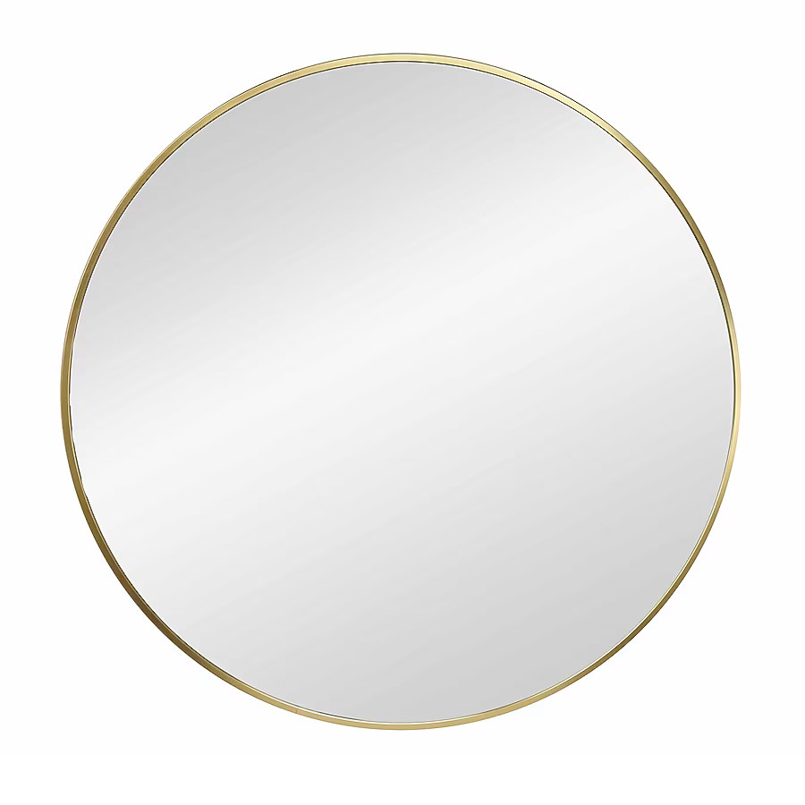 Origin 21 28-Inches W x 28.0-Inches H Round Brush Gold Framed Wall Mirror | Lowe's