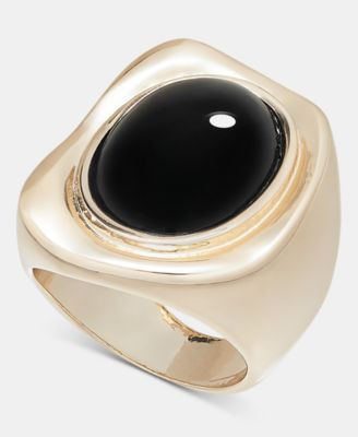 I.n.c. International Concepts Bold Oval Stone Statement Ring, Macy's Exclusive - Gold/black | Macy's