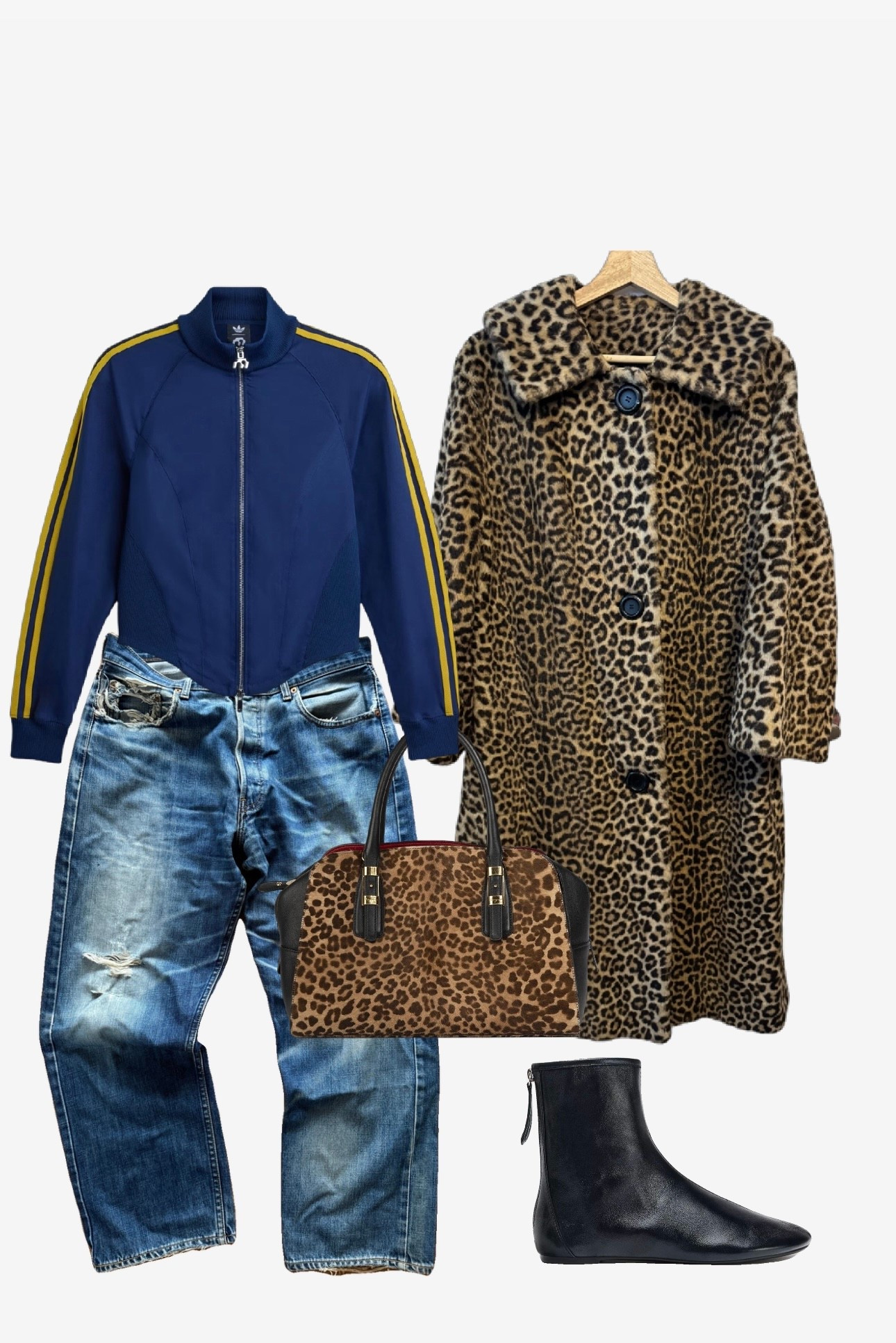 Clashing leopard print. 

Coat, bag, and jeans are secondhand/vintage  

#LTKOver40 #LTKootd