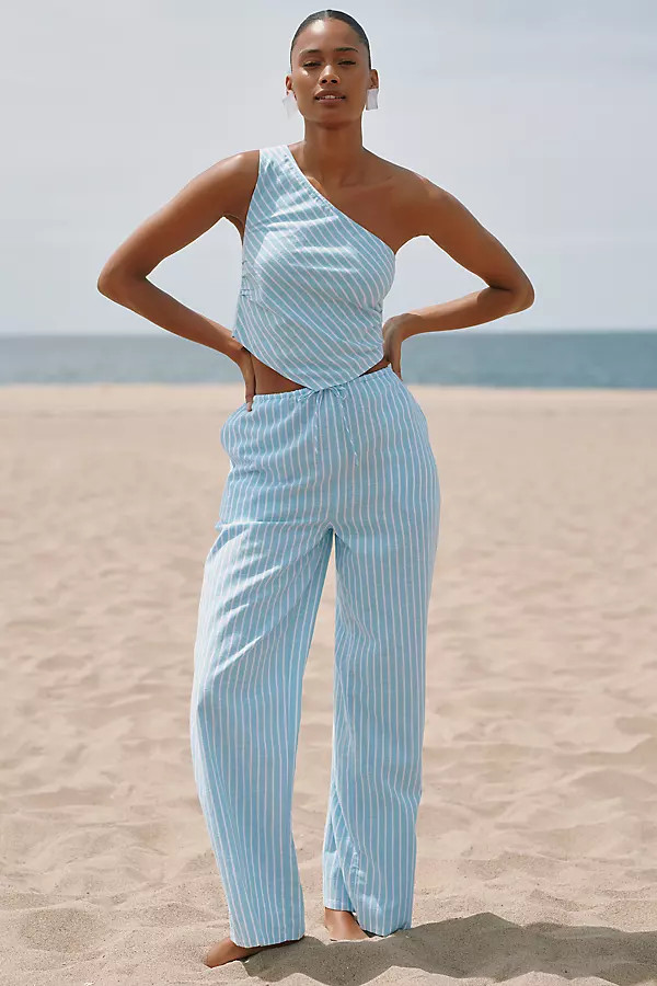 LSPACE Corey Linen Blend Mid-Rise Wide-Leg Pants | Anthropologie (US)