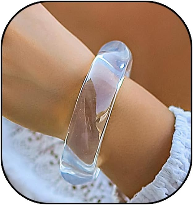 CSIYANJRY99 Chunky Acrylic Bangle Bracelets for Women Colorful Resin Tortoiseshell Cuff Bracelet ... | Amazon (US)