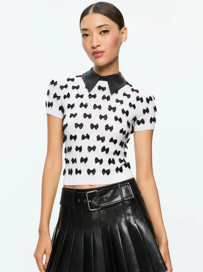 CIARA SHORT SLEEVE PULLOVER | Alice + Olivia