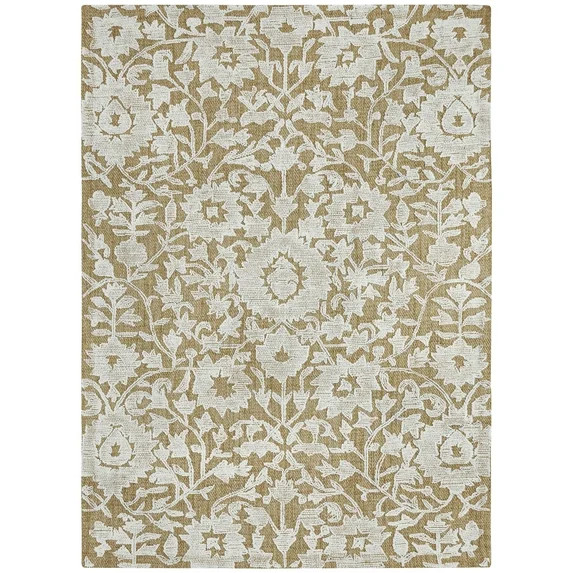 My Texas House Flora Natural Wool Floral Indoor Area Rug, 5' x 7' | Walmart (US)