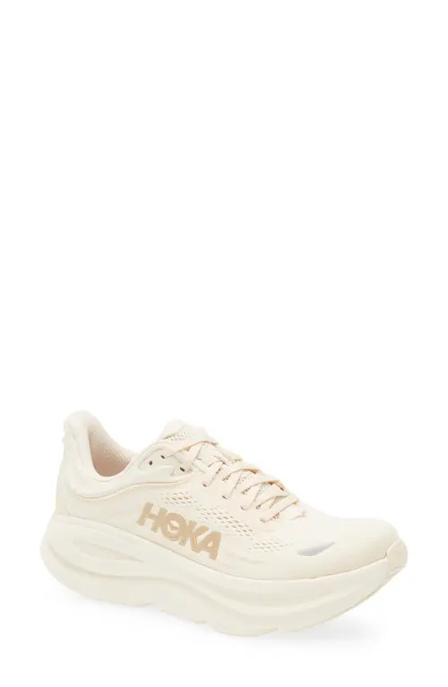 HOKA Bondi 9 Running Shoe in Vanilla /Birch at Nordstrom, Size 6 | Nordstrom