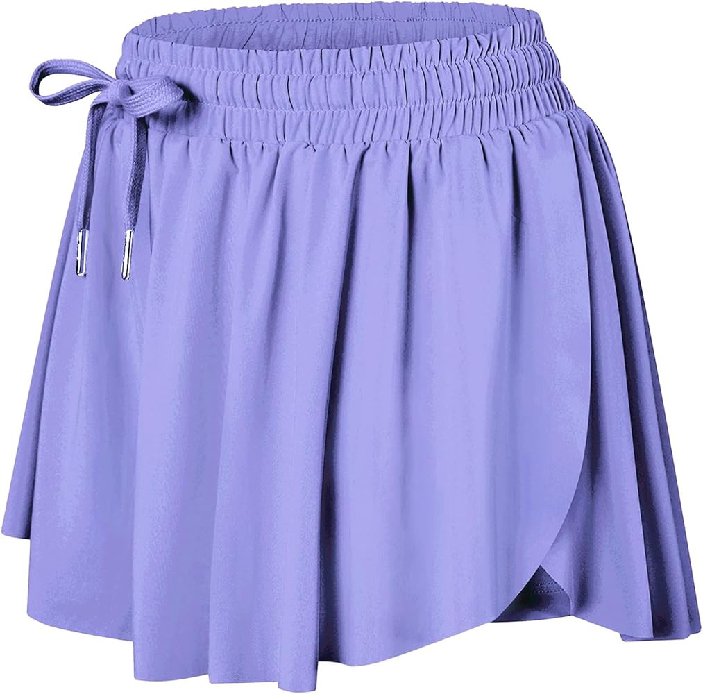 Wsirmet Flowy Shorts for Women Butterfly Shorts 2 in 1 Athletic Workout Gym Biker Running Shorts ... | Amazon (US)