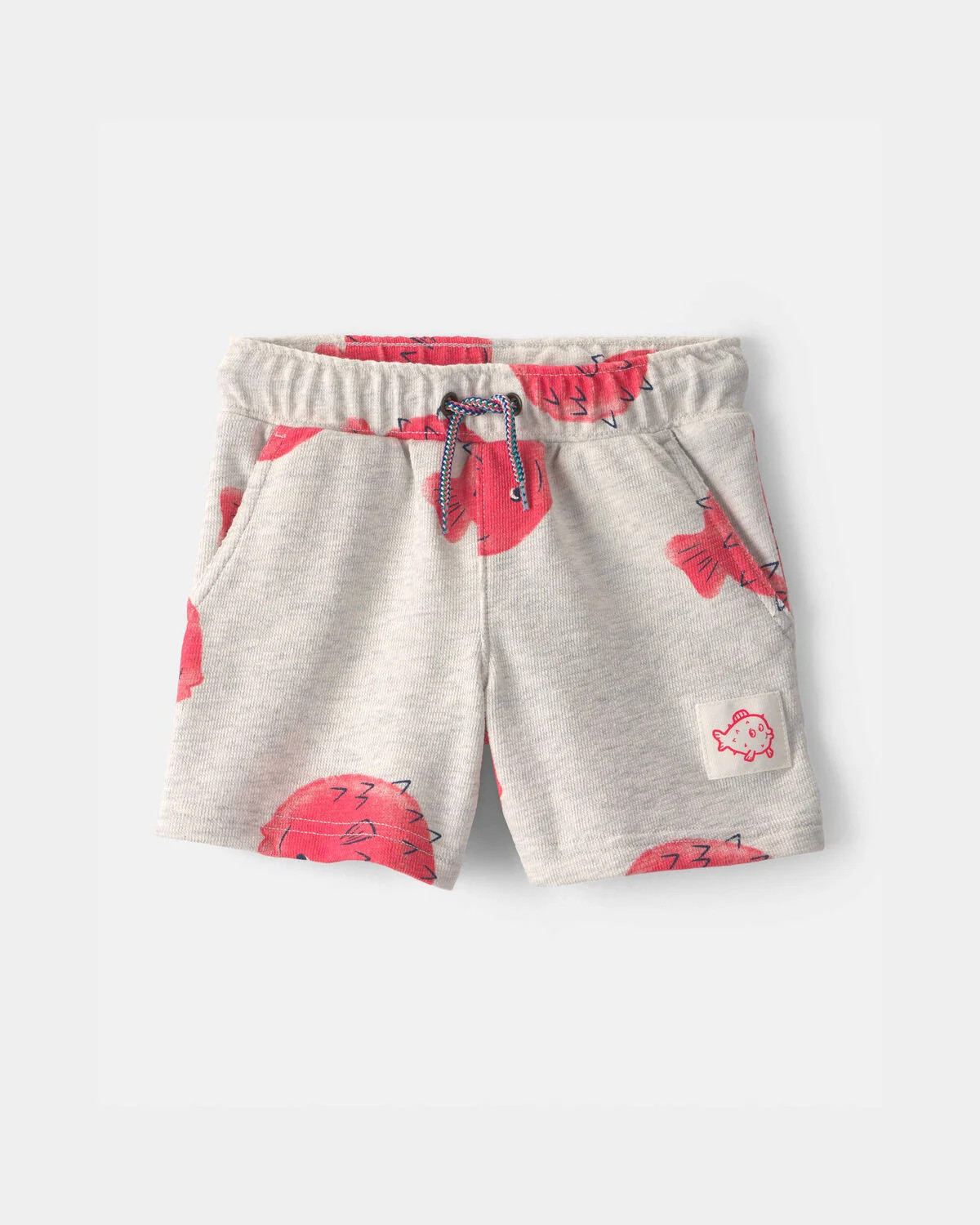 Toddler Boy Pufferfish French Terry Shorts - Grey/Red | Carter's Inc