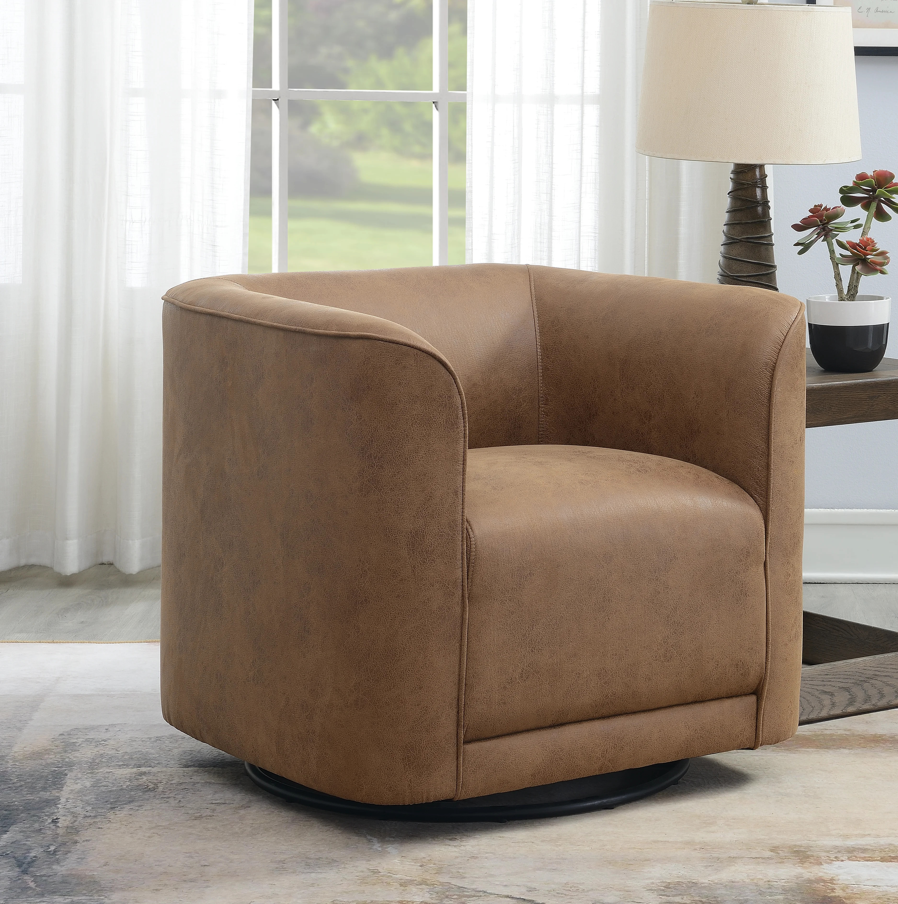 Cordoba 33" W Polyester Swivel Barrel Chair | Wayfair North America