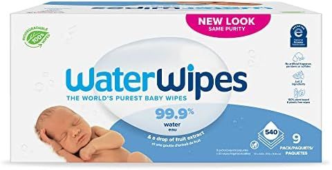 WaterWipes Biodegradable Original Baby Wipes,\u202f99.9% Water Based Wipes, Unscented & Hypoaller... | Amazon (US)
