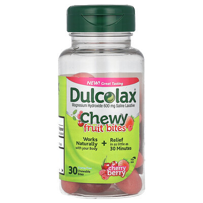 Dulcolax, Chewy Fruit Bites, Cherry Berry, 30 Chewable Bites | iHerb