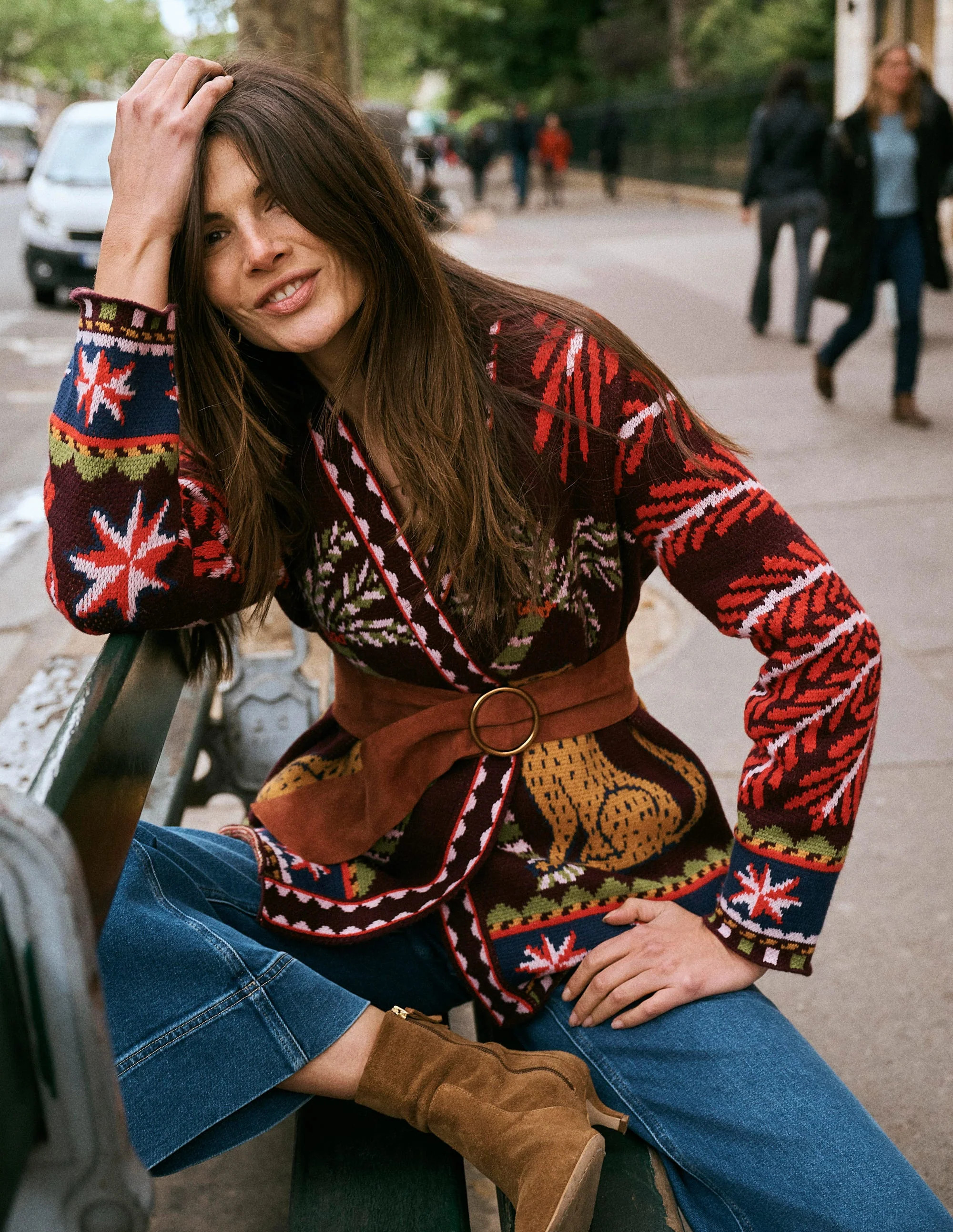 Belted Wrap Knitted Cardigan-Winetasting | Boden (US)