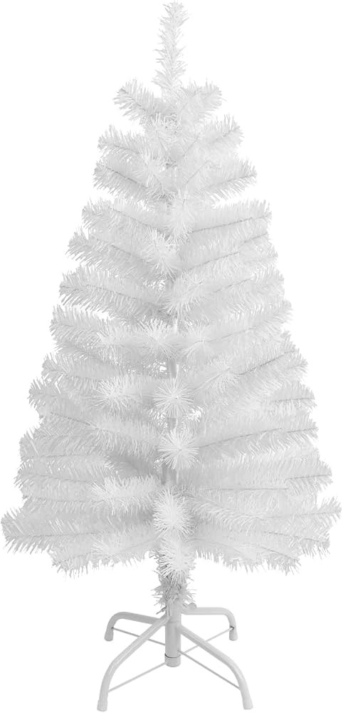 CCINEE 3Ft Artificial Christmas Tree, White Tabletop Hinged Christmas Tree with Metal Stand 130 B... | Amazon (US)