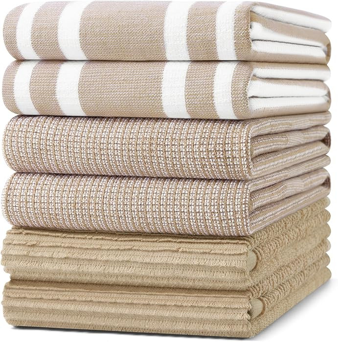 Homaxy Premium Kitchen Towels(18”x 28”, 6 Pack), Large Cotton 380 GSM Kitchen Hand Towels, So... | Amazon (US)