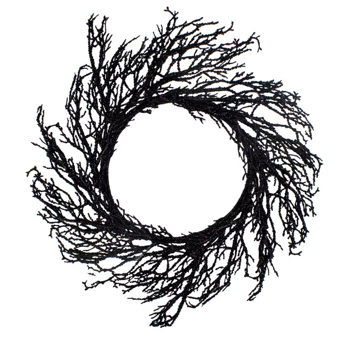 Northlight Black Twig Artificial Halloween Wreath, 24-Inch, Unlit | Target