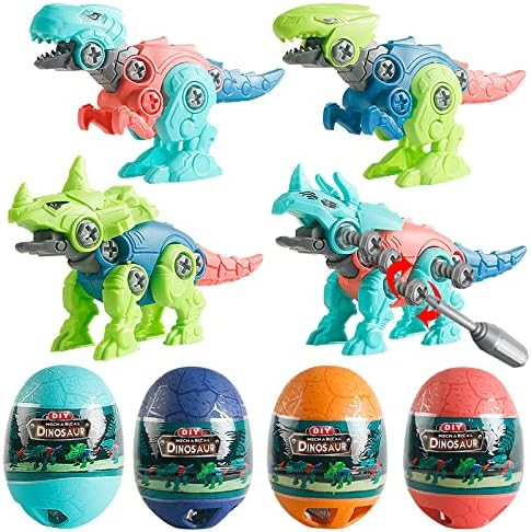 BEIGUO 4 Pack Jumbo Dinosaur Eggs with Take Apart Dinosaur Toys Building Toys for Kids Boys Girls Ea | Amazon (US)
