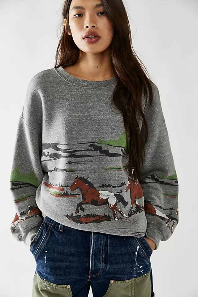 Running Horses Oversized Crewneck | Free People (Global - UK&FR Excluded)