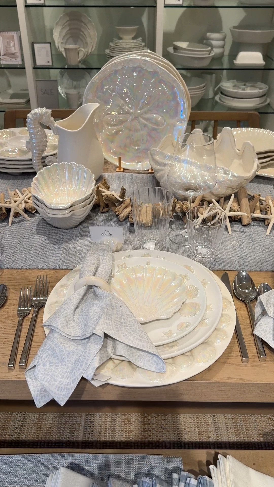 Tablescape Tuesday with coastal summer vibes! 🌤️ Featuring the new Coastal Embossed Stoneware Dinnerware Collection from Pottery Barn, including the Pearlescent Shell Stoneware pieces. 🐚 Handcrafted from stoneware with a beautiful hand-painted white glaze, these plates bring such a fresh beachy feel to the table—perfect for summer hosting and seaside-inspired gatherings. 🌊 Linked the collection and this whole tablescape! 🍽️✨ #TablescapeTuesday #PotteryBarn #Tablescapee

#LTKSeasonal #LTKSaleAlert #LTKHome