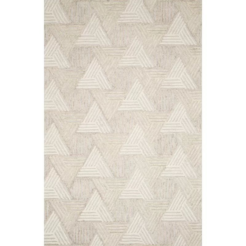 Gould Geometric Hand Tufted Wool Oatmeal/Ivory Area Rug | Wayfair North America