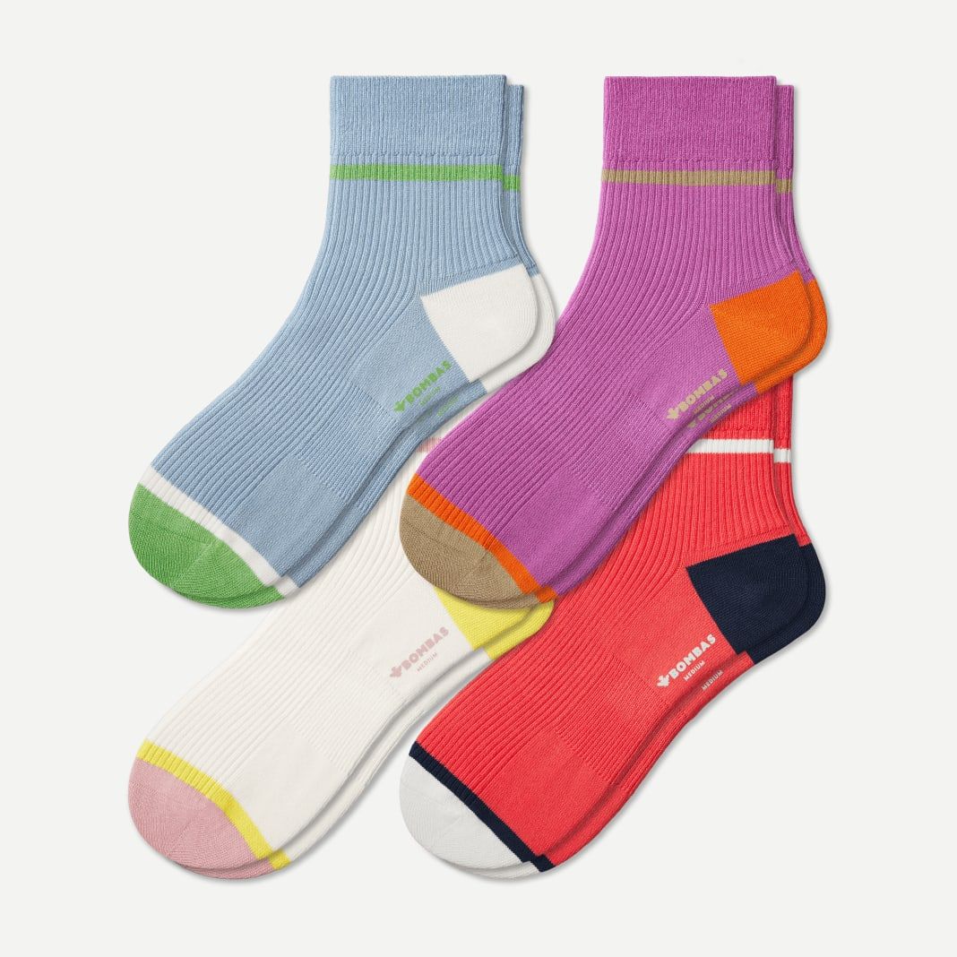 Women's Lightweight Ribbed Quarter Sock 4-Pack | Bombas Socks