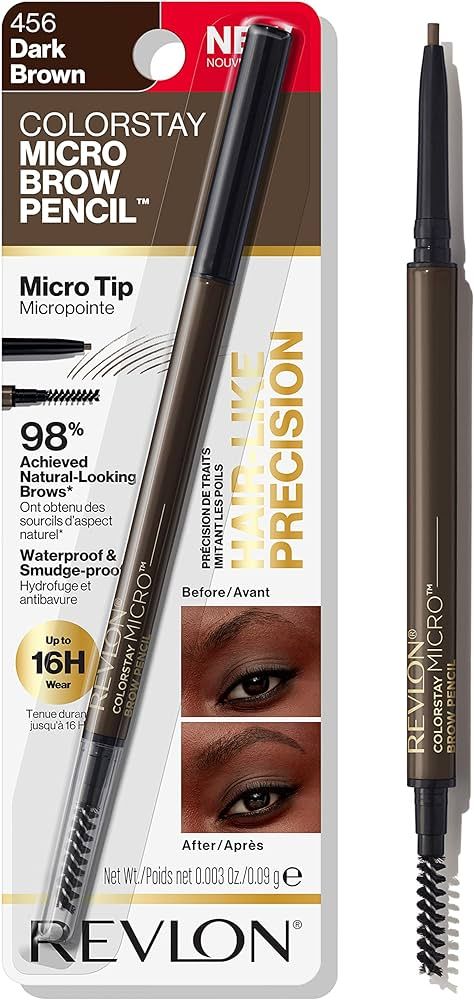 Revlon ColorStay Micro Eyebrow Pencil with Built In Spoolie Brush, Infused with Argan and Marula ... | Amazon (US)
