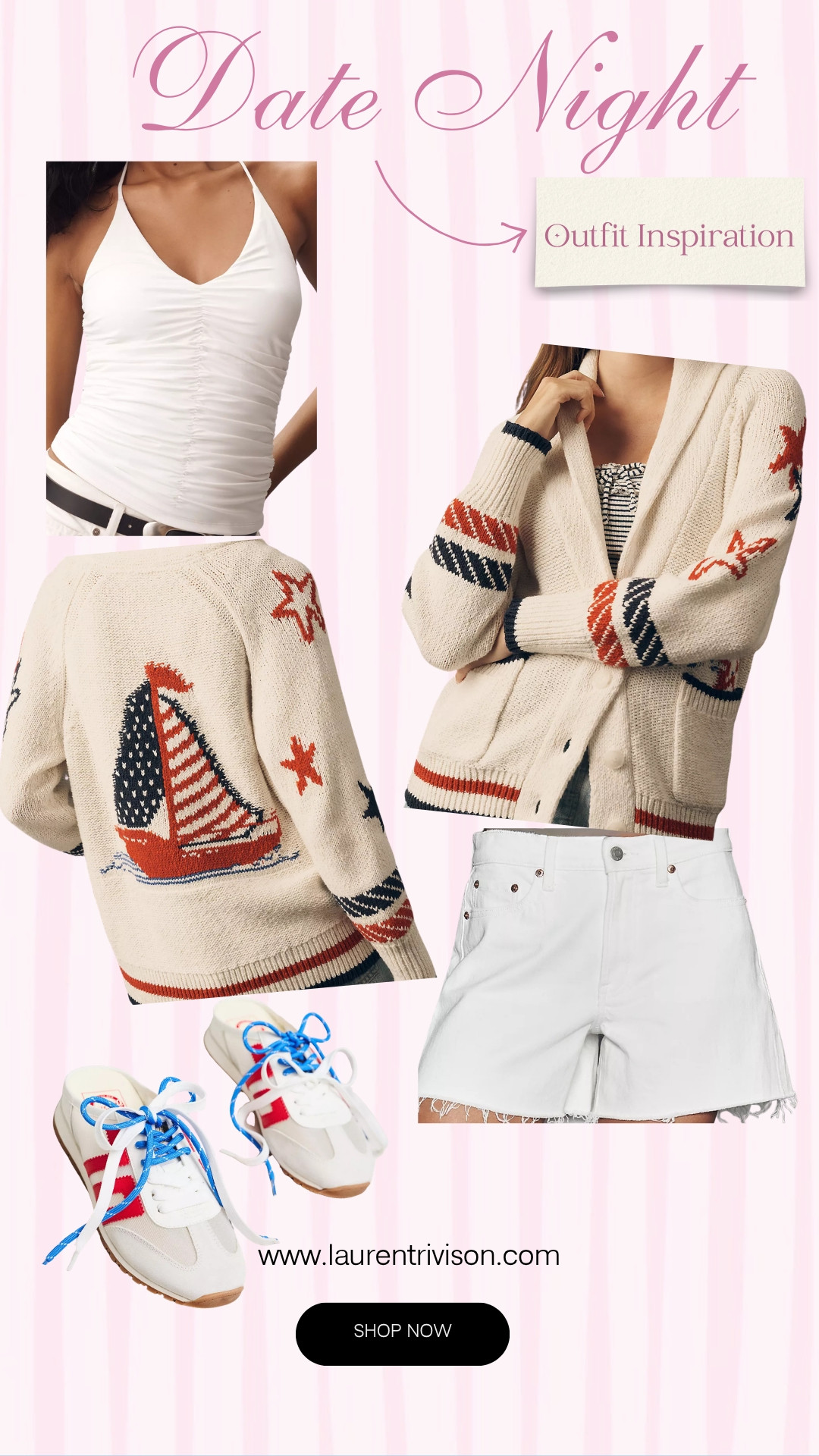 Date night outfit inspiration! Sweater would look so cute for a 4th of July date!! ❤️💙 

 #LTKootd #LTKSeasonal
