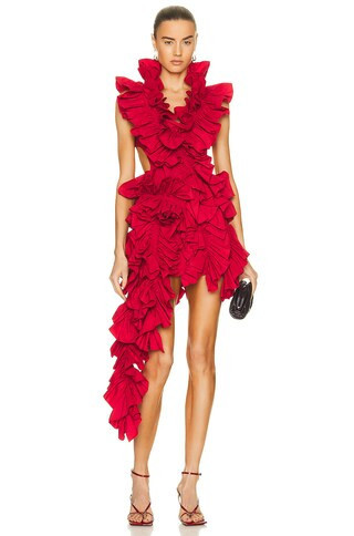 AKNVAS Olive Mini Dress in Red | FWRD 