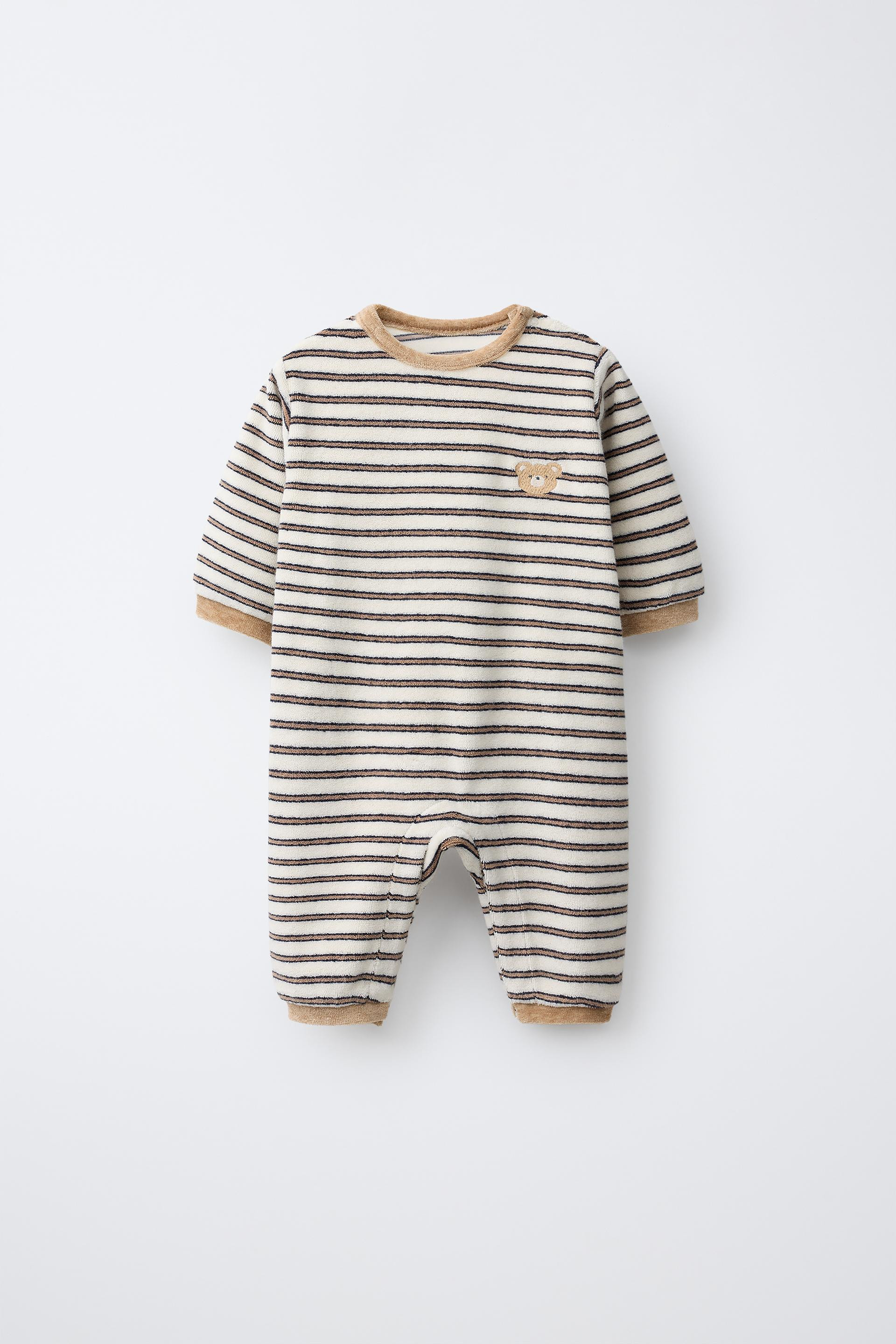 Zara - Striped Bear Embroidery - Brown - 3-6 Months (26,8 Inches) - Kids | Zara US