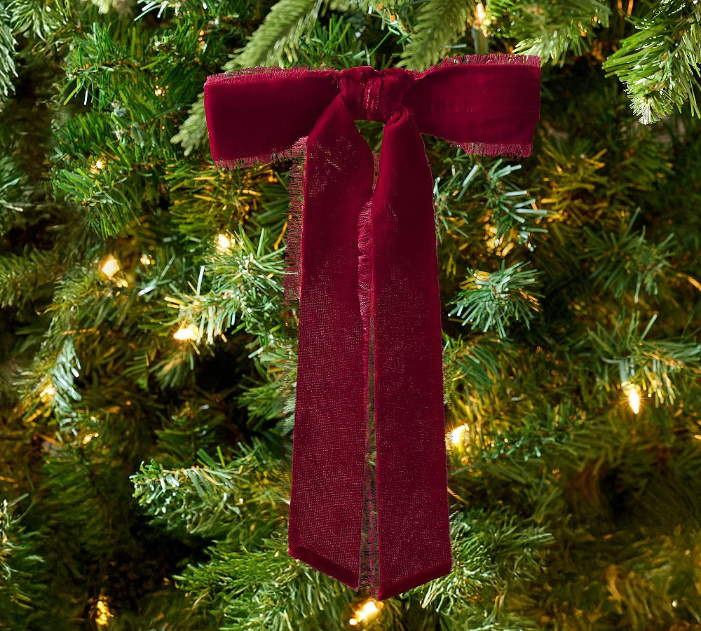 Red Frayed Bow | Pottery Barn (US)