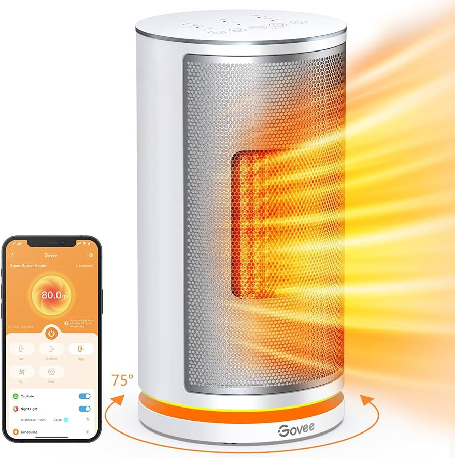 Govee Smart Space Heater for Indoor Use, 1500W Fast Ceramic Electric Heater with Thermostat, 75°... | Amazon (US)