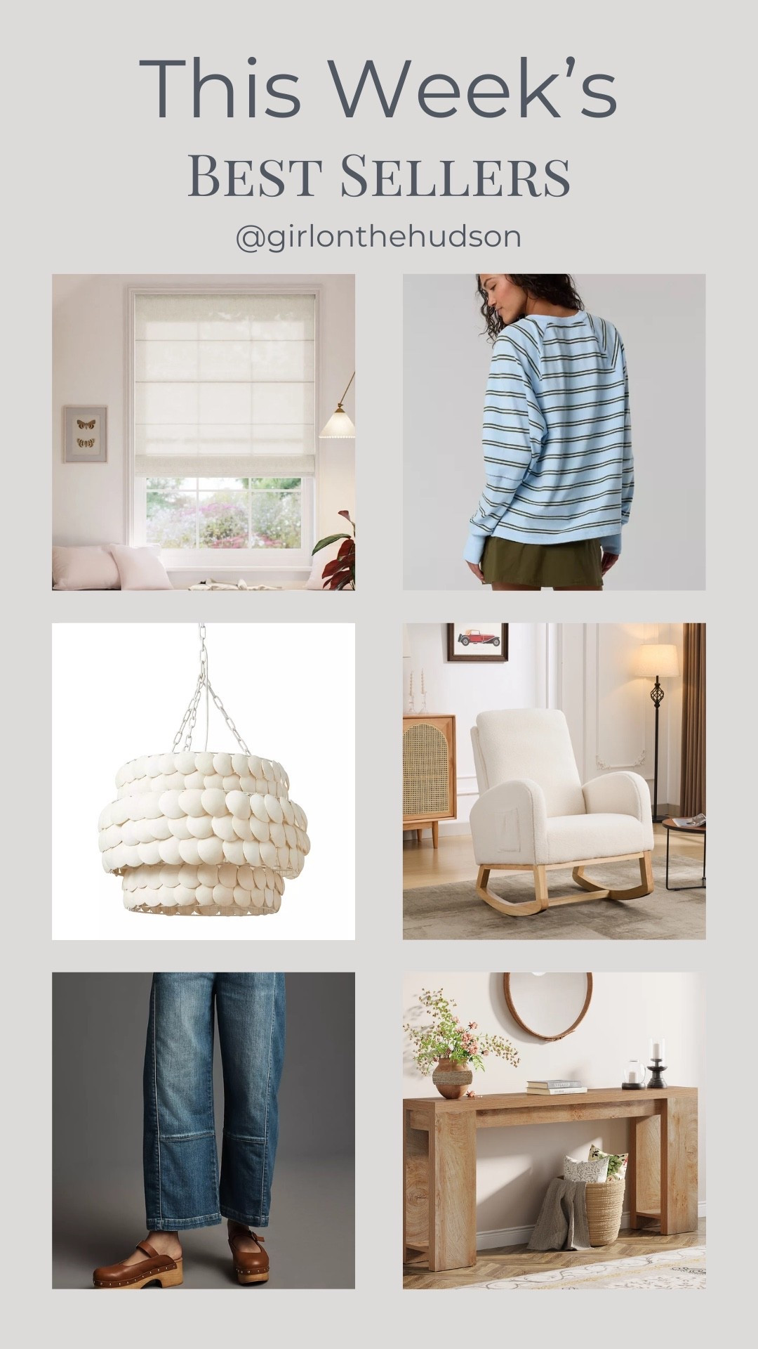 This week’s best-sellers and so much on sale at the moment!

Affordable custom roman shades, the softest striped long-sleeves tee, our dining room chandelier, the cutest boucle rocker, Anthropologie pull-on jeans and our basement console table! 

#LTKSaleAlert #LTKHome #LTKootd