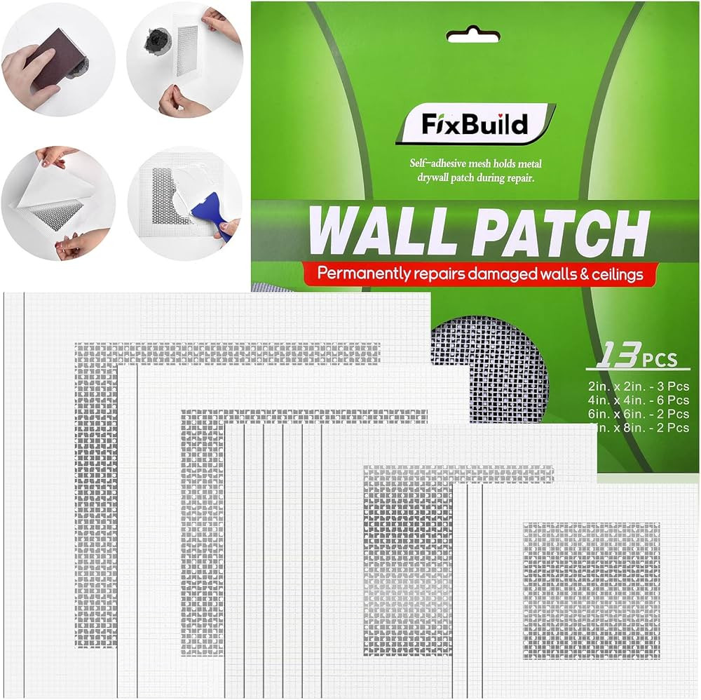 Drywall Repair Patch Kit, 13 Piece Aluminum Wall Repair Patch Kit, 2/4/6/8 inch Aluminum Drywall ... | Amazon (US)