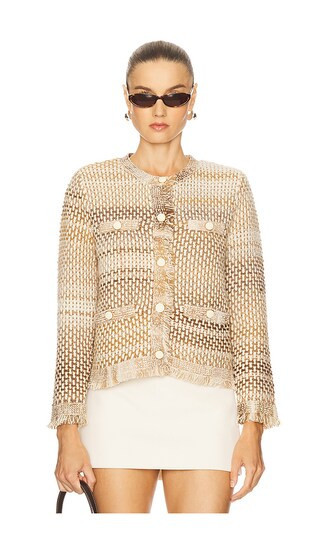 Veronica Beard Sariyah Knit Jacket in Beige. - size S | Revolve Clothing (Global)