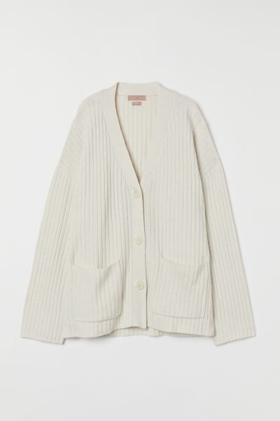 Rib-knit Merino Wool-blend Cardigan | H&M (US + CA)