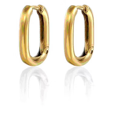 Hollywood Sensation 18K Gold Plated Rectangle Hoop Earrings – Sleek & Stylish 0.90 Inches Gold | Target